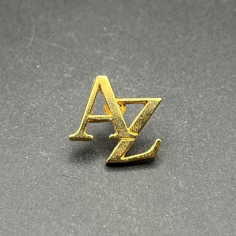 A-Z Gold Tone Lapel Hat Pin